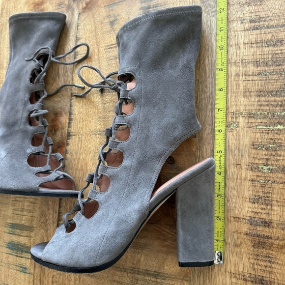 SIGERSON MORRISON Linda Lace Up Suede Gray Bootie Size 9 - Picture 7 of 14